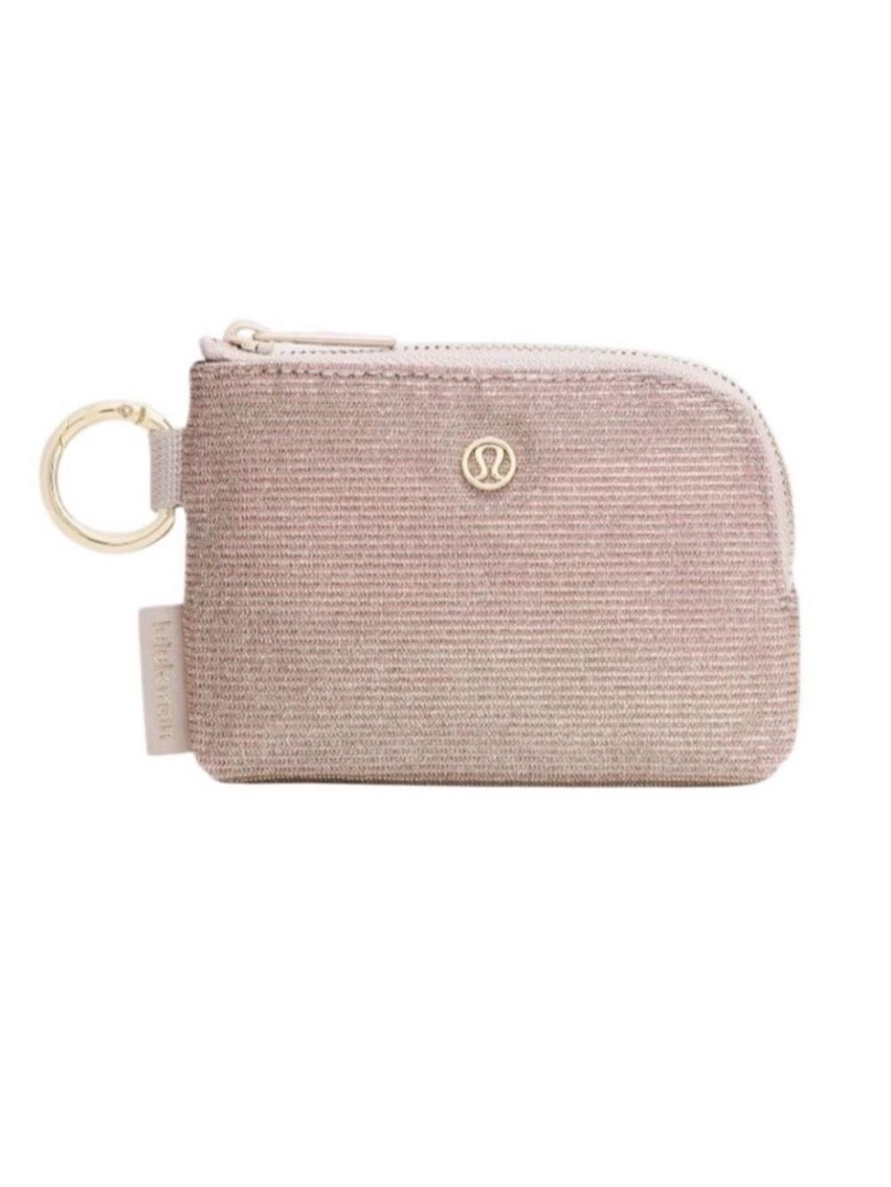 Lululemon Clippable Card Pouch Glitter   Champagne/Muse/Gold